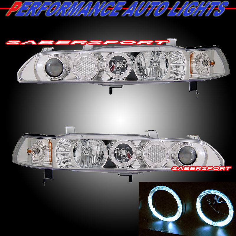 ACURA INTEGRA 90-93 1 PC PROJECTOR H.L HALO CHROME CLEAR AMBER