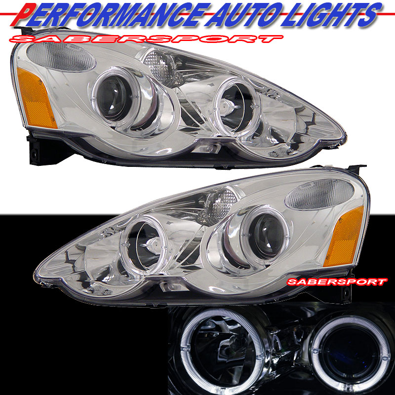 ACURA RSX 02-04 PROJECTOR H.L HALO CHROME CLEAR AMBER