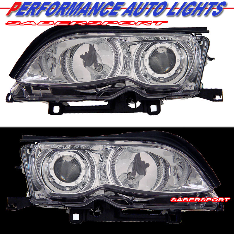 BMW 3 SERIES E46 02-05 4 DR PROJECTOR H.L HALO CHROME CLEAR