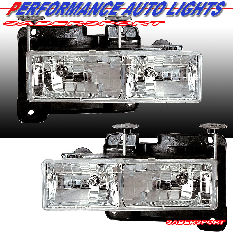 CHEVY FULLSIZE 88-98 CRYSTAL H.L CLEAR W/ BULB