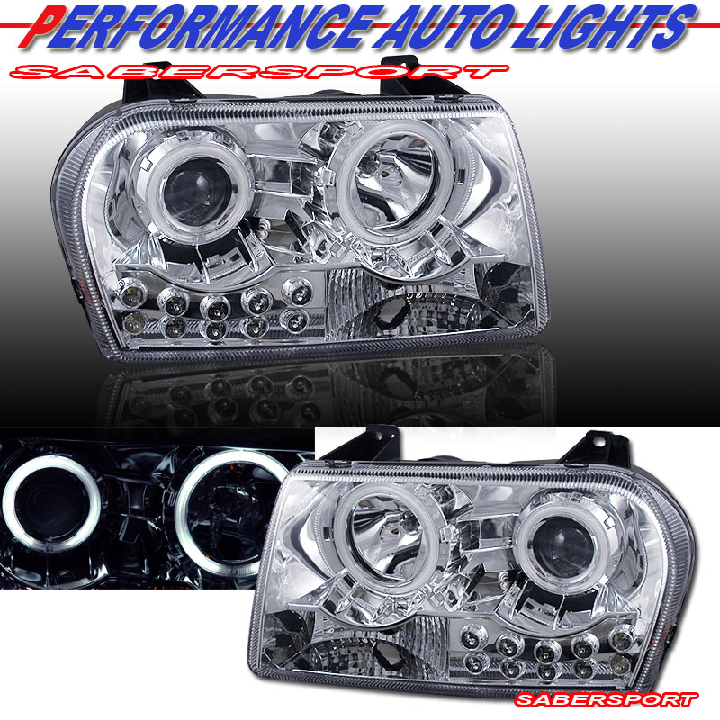 CHRYSLER 300 05-UP PROJECTOR H.L HALO L.E.D CHROME CLEAR (CCFL)