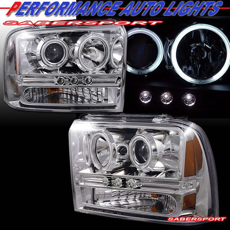 FORD SUPER DUTY 05-07 L.E.D PROJECTOR H.L CHROME CLEAR 1 PCS AMBER(CCFL)