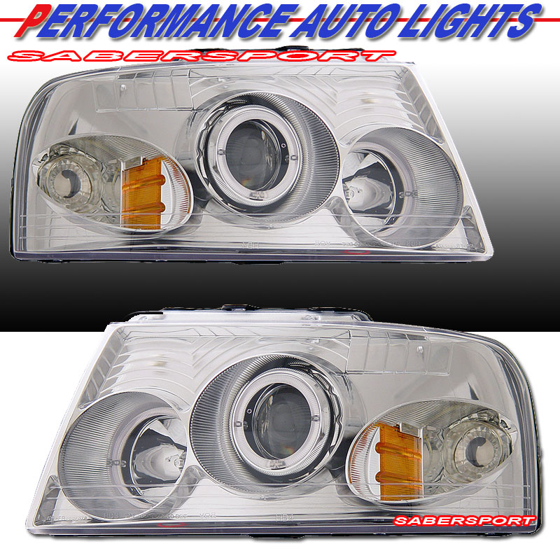 FORD EXPEDITION 03-06 PROJECTOR H.L HALO CHROME CLEAR AMBER