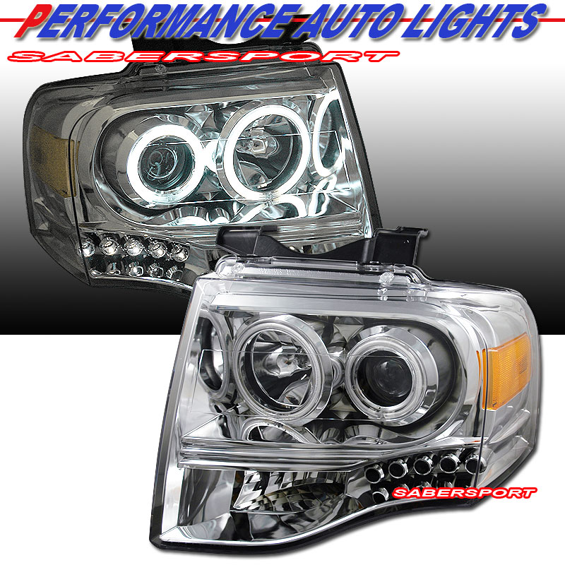 FORD EXPEDITION 07-08 PROJCTOR H.L CHROME CLEAR AMBER