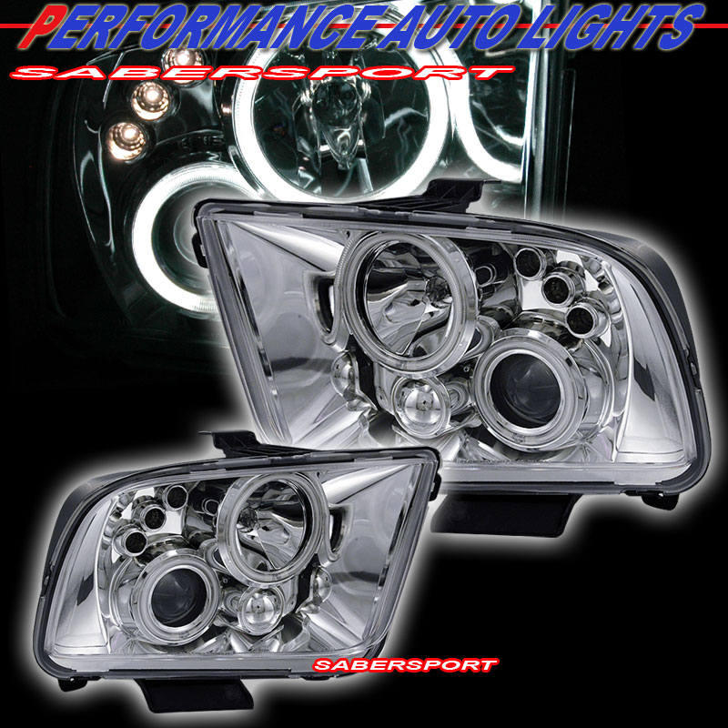 FORD MUSTANG 05-08 PROJECTOR H.L HALO CHROME CLEAR (CCFL)