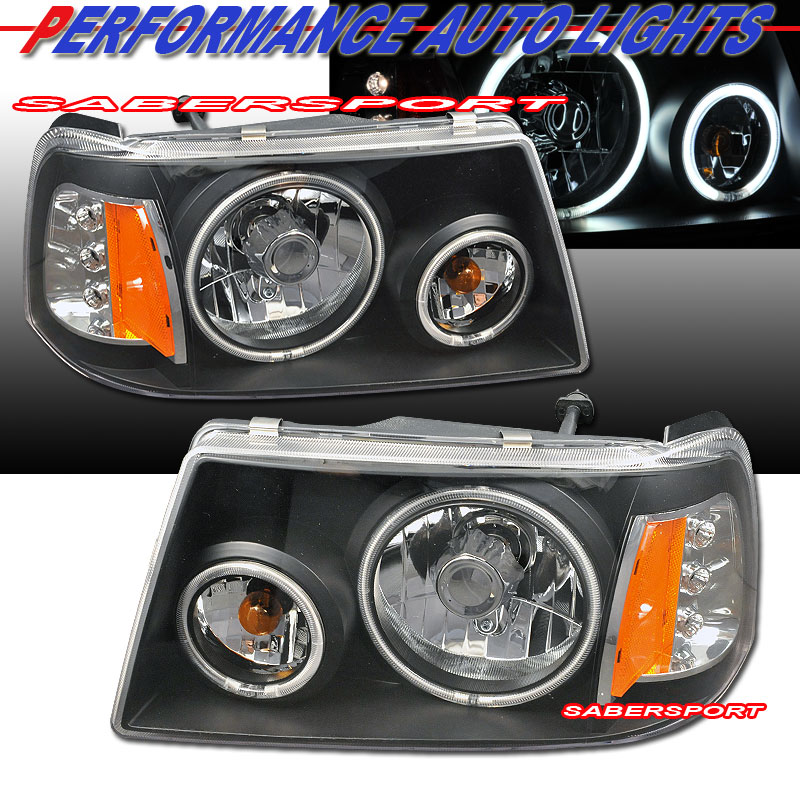 FORD RANGER 01-08 H.L HALO 1 PCS BLACK AMBER (CCFL)