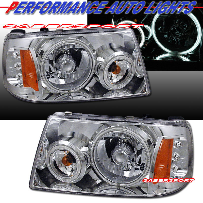 FORD RANGER 01-08 H.L HALO 1 PCS CHROME AMBER (CCFL)