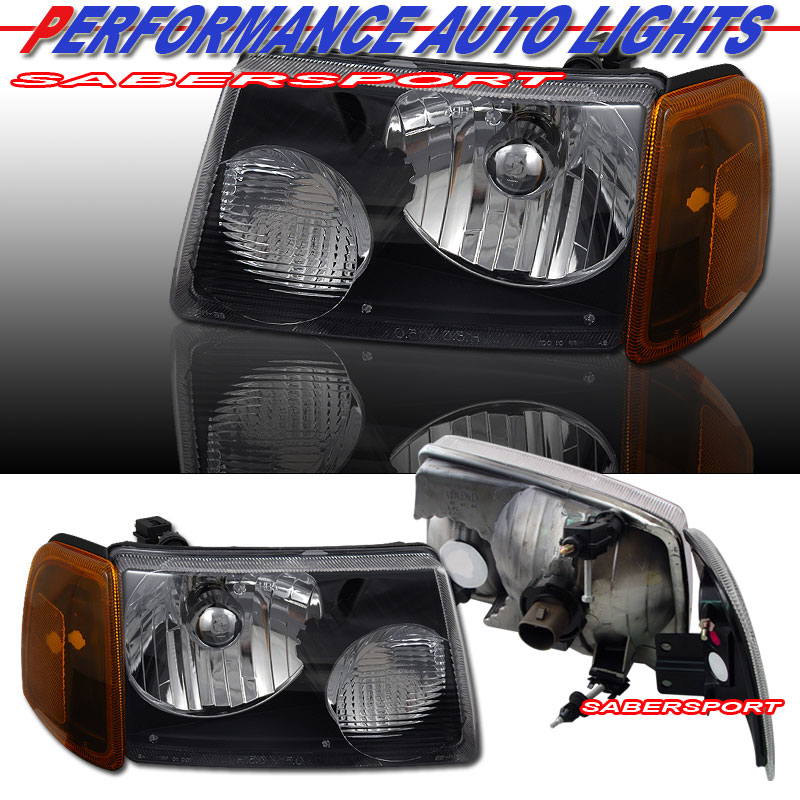 FORD RANGER 01-08 H.L BLACK AMBER WITH CORNER LIGHT