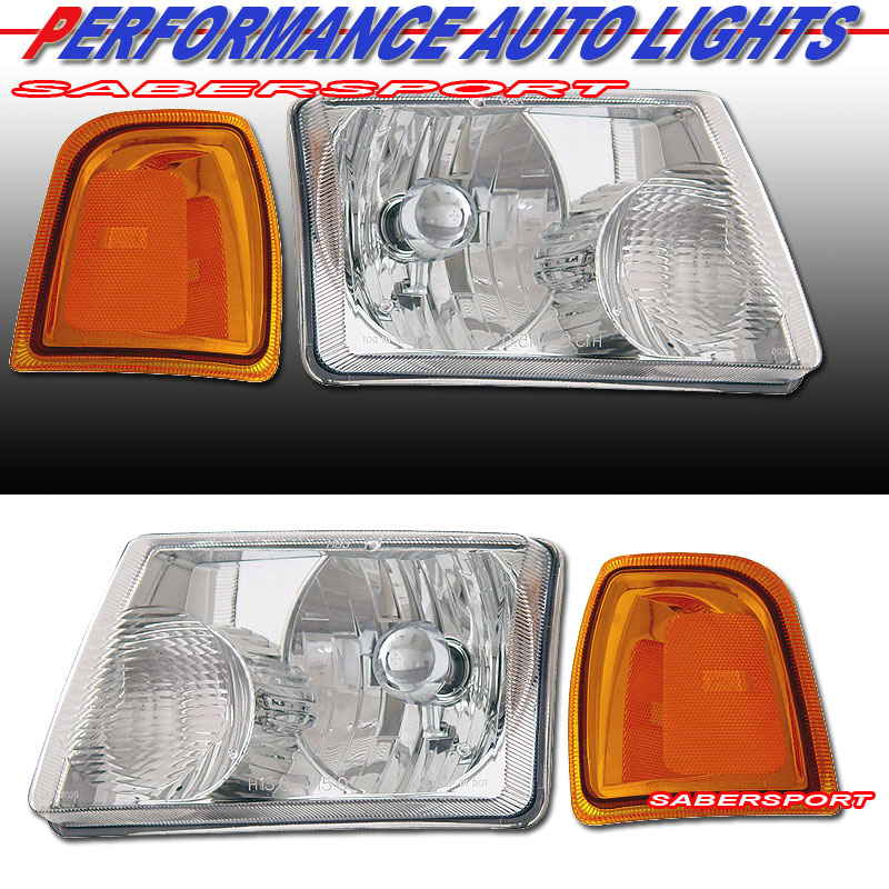 FORD RANGER 01-08 H.L CHROME AMBER WITH CORNER LIGHT