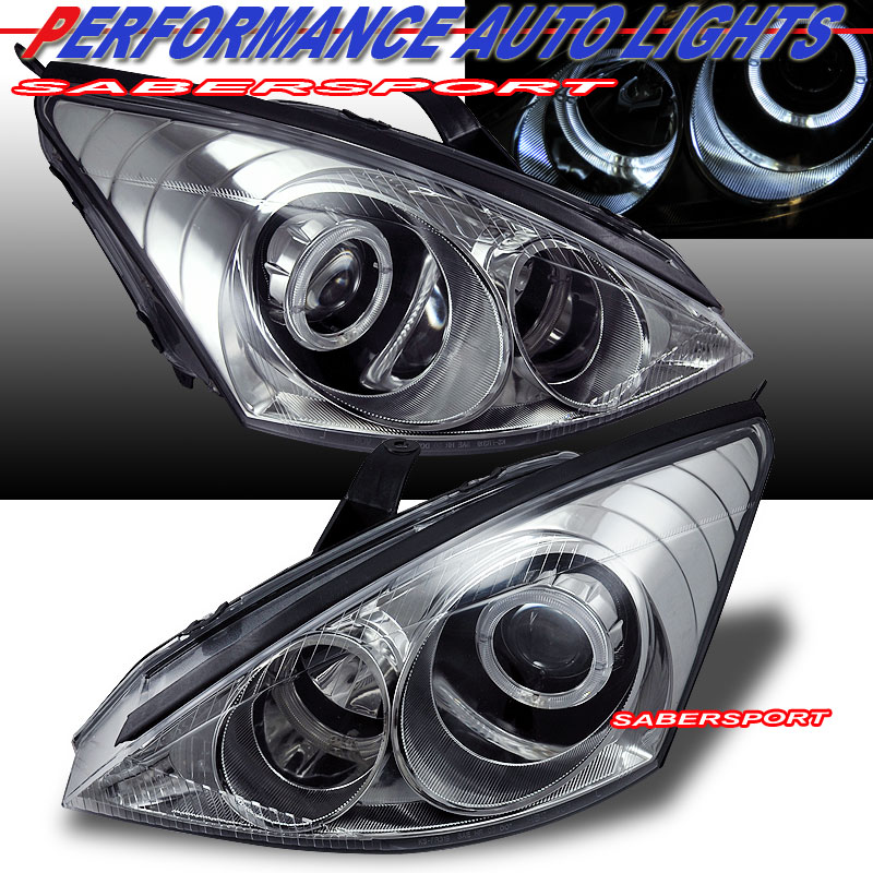 FORD FOCUS 00-02 PROJECTOR H.L HALO CHROME CLEAR