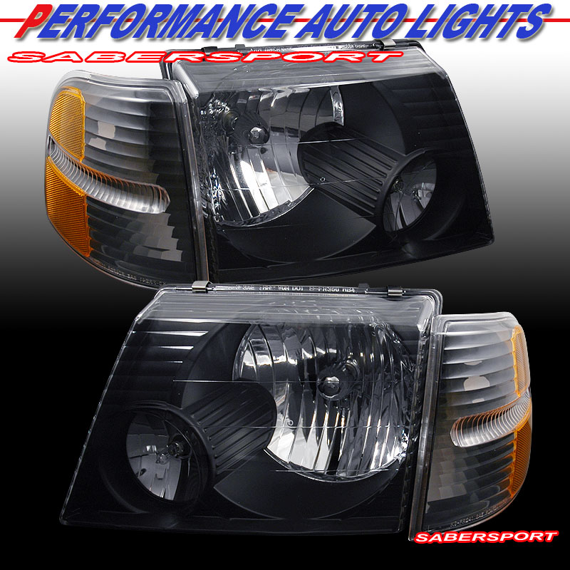 FORD EXPLORER 02-05 H.L BLACK WITH C.L AMBER