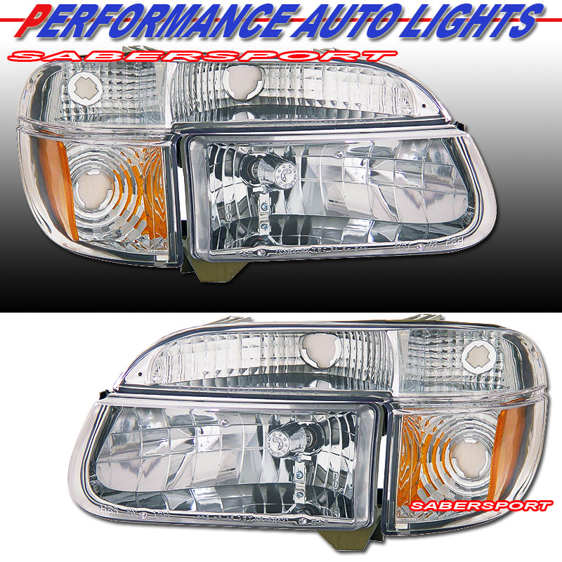 FORD EXPLORER 95-01 CRYSTAL H.L CHROME AMBER