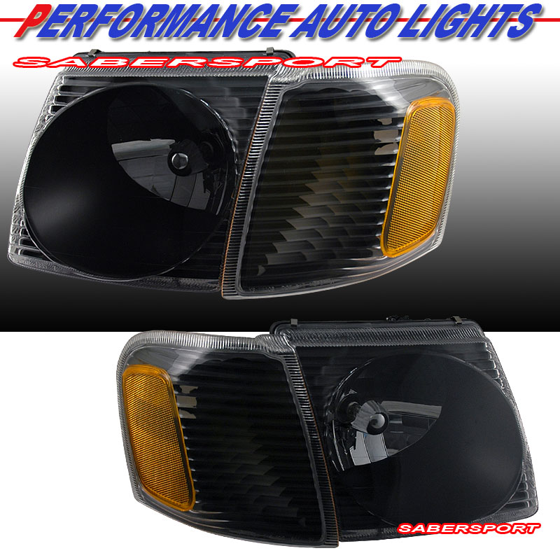 FORD EXPLORER SPORT TRAC 01-05 CRYSTAL H.L WITH C.L BLACK AMBER
