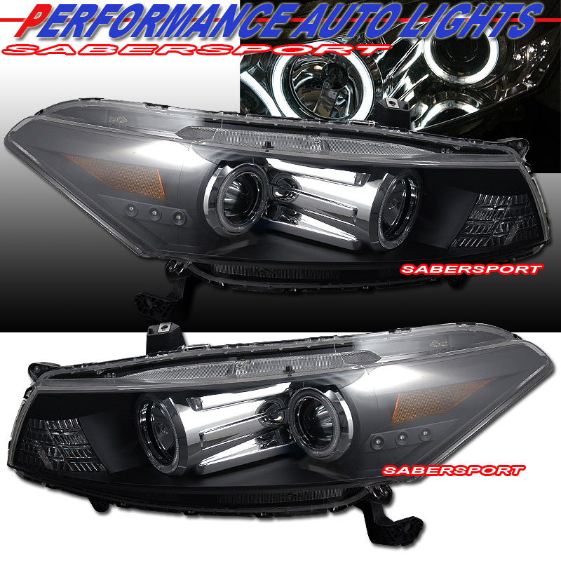 HONDA ACCORD 08 UP PROJECTOR H.L 2 DR HALO BLACK CLEAR AMBER(CCFL)