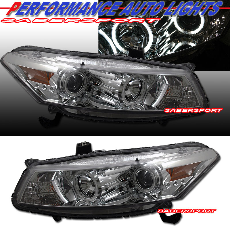 HONDA ACCORD 08 UP PROJECTOR H.L 2 DR HALO CHROME CLEAR AMBER(CCFL)