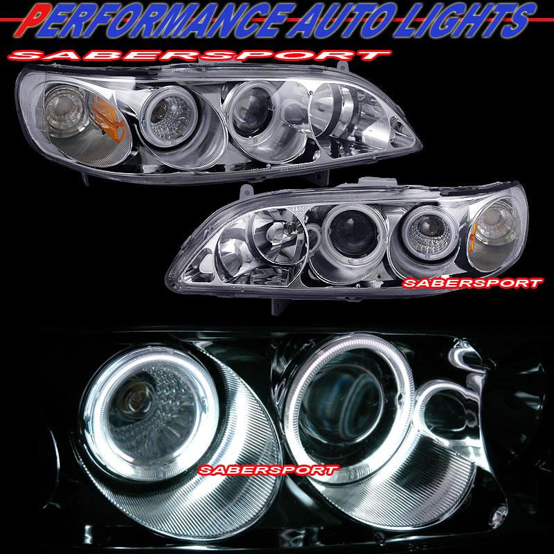 HONDA ACCORD 98-02 PROJECTOR H.L G2 HALO CHROME CLEAR AMBER (CCFL)