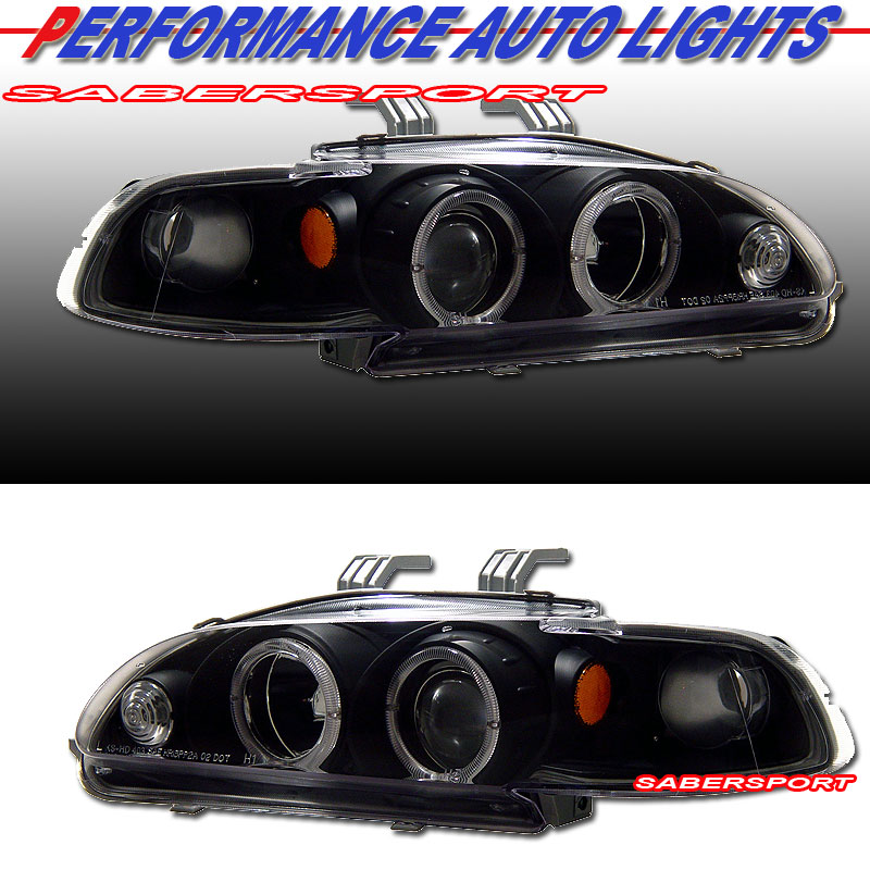 HONDA CIVIC 92-95 4 DR 1 PC PROJECTOR H.L HALO BLACK CLEAR AMBER