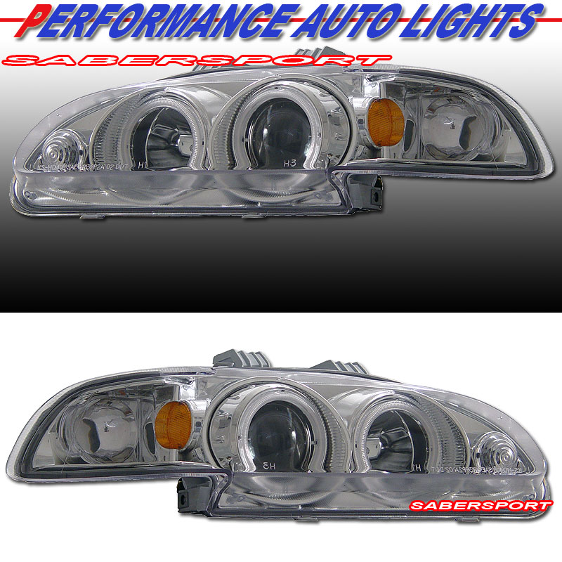 HONDA CIVIC 92-95 4 DR 1 PC PROJECTOR H.L HALO CHROME CLEAR AMBER (CCFL)