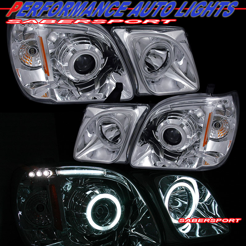 1998-2007 LEXUS LX-470 CHROME PROJECTOR HEADLIGHTS