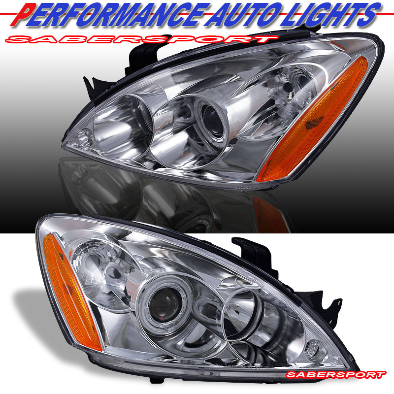 MITSUBISHI LANCER 04-06 PROJECTOR H.L HALO CHROME CLEAR AMBER (CCFL)