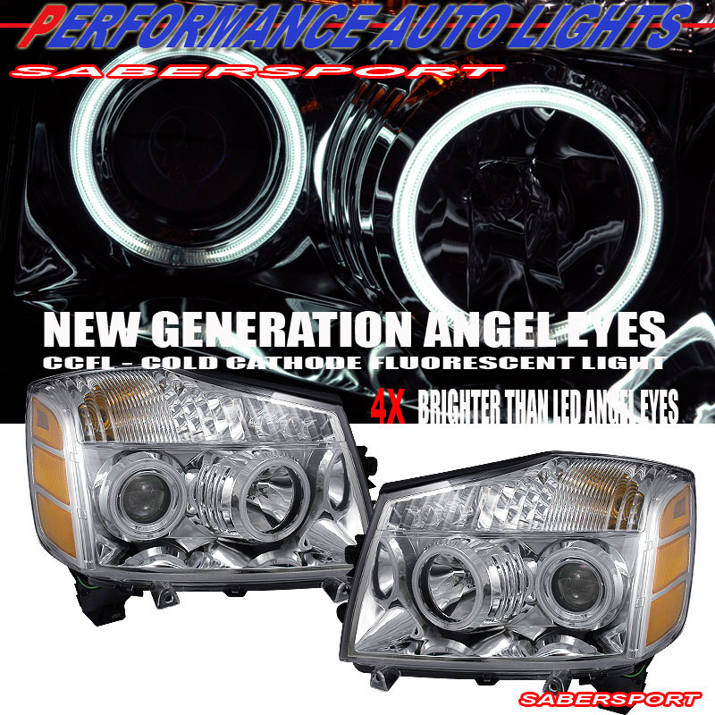 NISSAN ARMADA/TITAN 04-07 PROJECTOR H.L HALO CHROME CLEAR AMBER(CCFL)