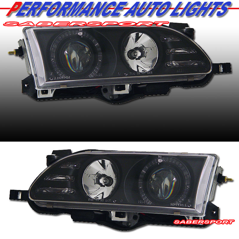 TOYOTA COROLLA 93-97 PROJECTOR H.L HALO BLACK CLEAR