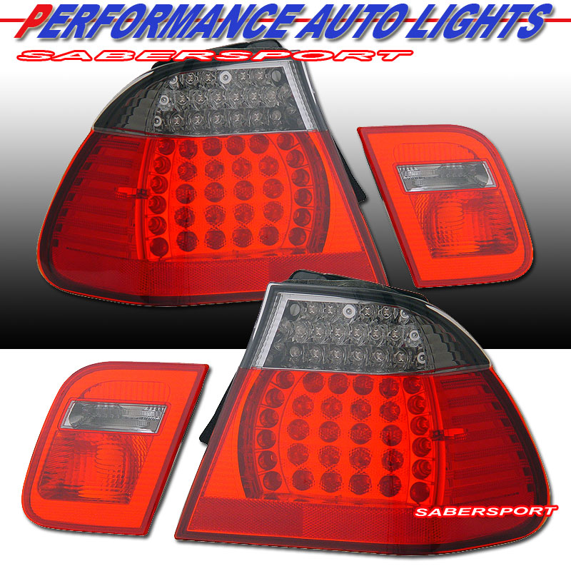 BMW 3 SERIES E46 02-04 4 DR L.E.D T.L RED/SMOKE 4 PCS