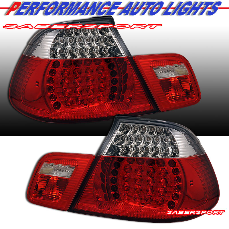 BMW 3 SERIES E46 99-08 CONVERTIBLE L.E.D T.L SET RED/CLEAR 4 PCS