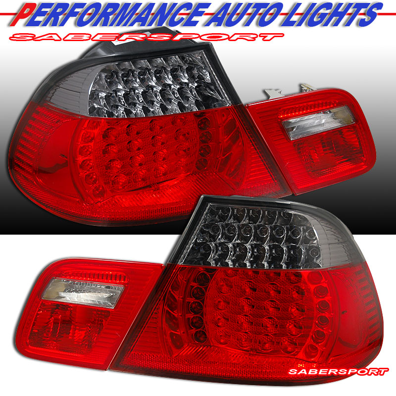 BMW 3 SERIES E46 99-01 2 DR L.E.D T.L RED/SMOKE 4PCS