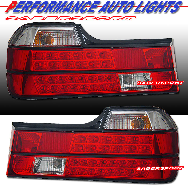 BMW 7 SERIES E32 88-94 L.E.D T.L RED/CLEAR