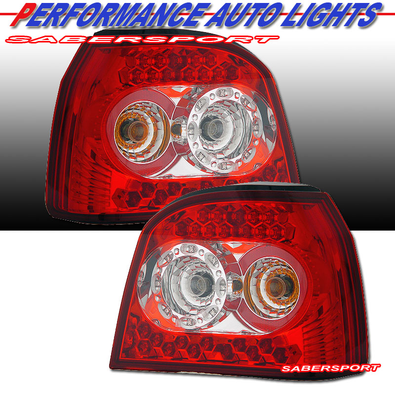 VOLKSWAGEN GOLF 92-98 LED T.L RED/CLEAR