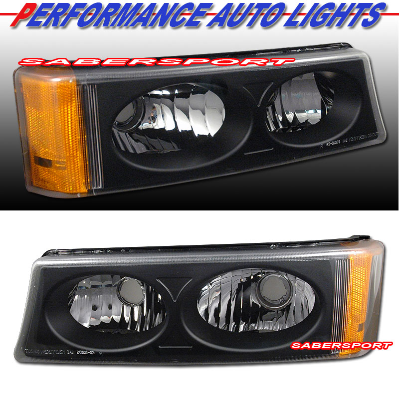 CHEVY SILVERADO 03-06 SIGNAL LIGHTS CRYSTAL BLACK AMBER