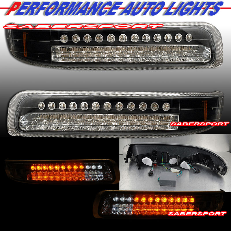 CHEVY SILVERADO 99-02 L.E.D PARKING/SIGNAL LIGHTS BLACK AMBER