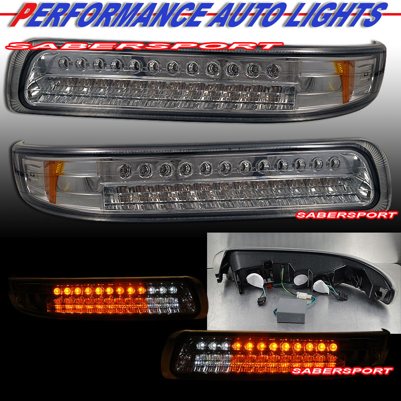 CHEVY SILVERADO 99-02 L.E.D PARKING/SIGNAL LIGHTS ALL SMOKE AMBER