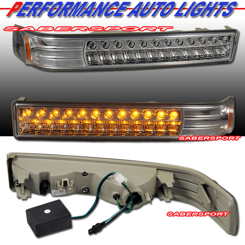 CHEVY S10 / BLAZER 98-04 L.E.D PARKING/SIGNAL LIGHTS ALL CHROME AMBER