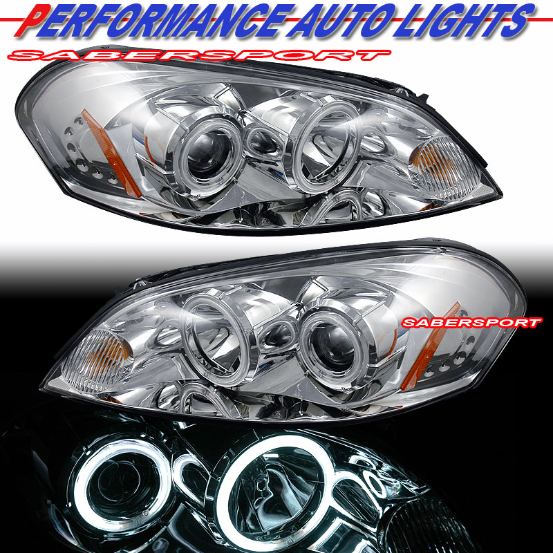 CHEVY IMPALA/ MONTE CARLO 06-08 PROJECTOR H.L HALO BLACK CLEAR AMBER(CCFL)
