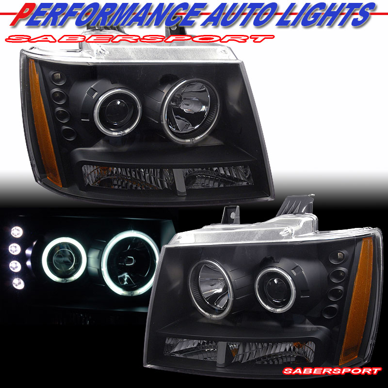 CHEVY TAHOE/SUBURBAN/AVALANCHE 07-UP PROJECTOR H.L BLACK CLEAR AMBER(CCFL)