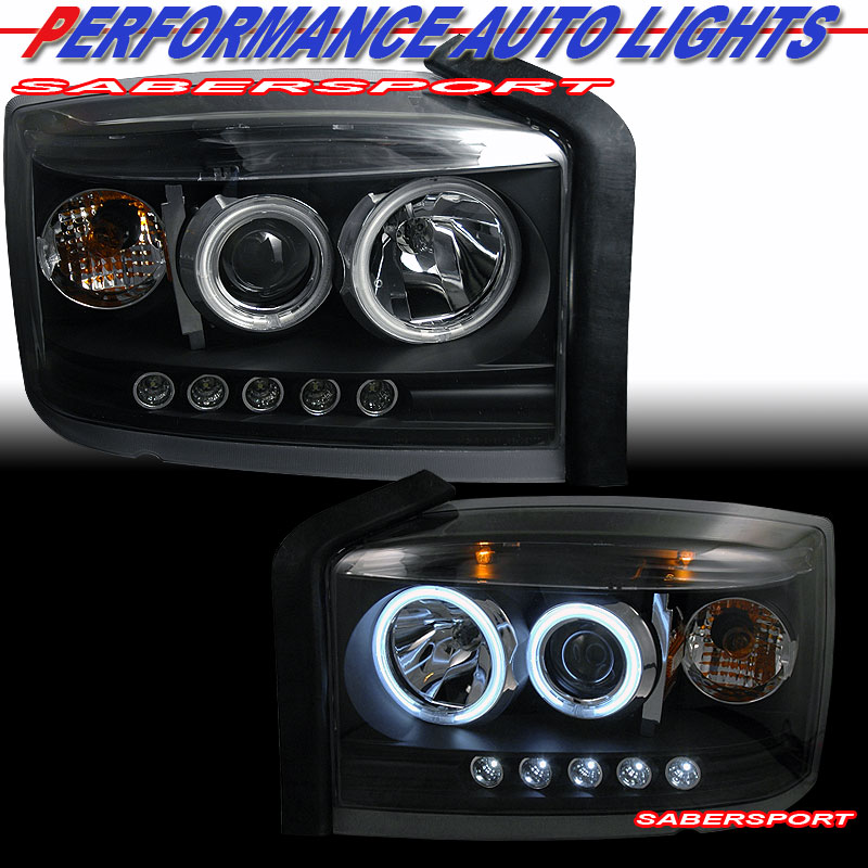 DODGE DAKOTA 05-06 PROJECTOR LED H.L HALO BLACK CLEAR AMBER