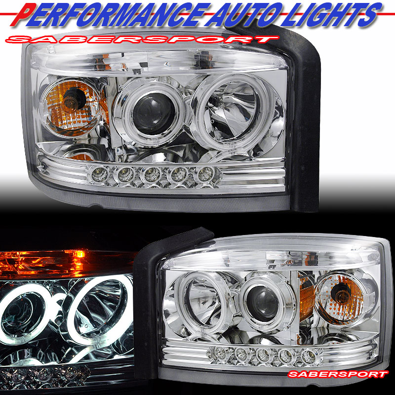 DODGE DAKOTA 05-06 PROJECTOR LED H.L HALO CHROME CLEAR AMBER