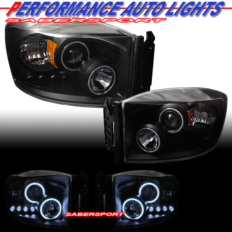 DODGE RAM 06-07 PROJECTOR H.L HALO BLACK CLEAR AMBER(CCFL)