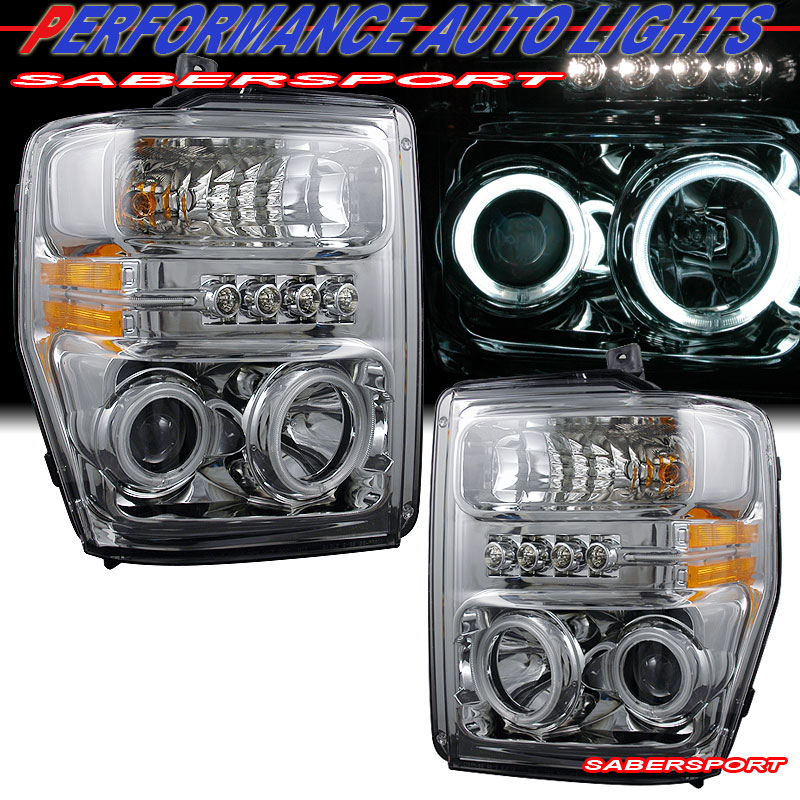 FORD F-250/SUPER DUTY 08 UP PROJECOTR H.L HALO CHROME CLEAR AMBER(CCFL)