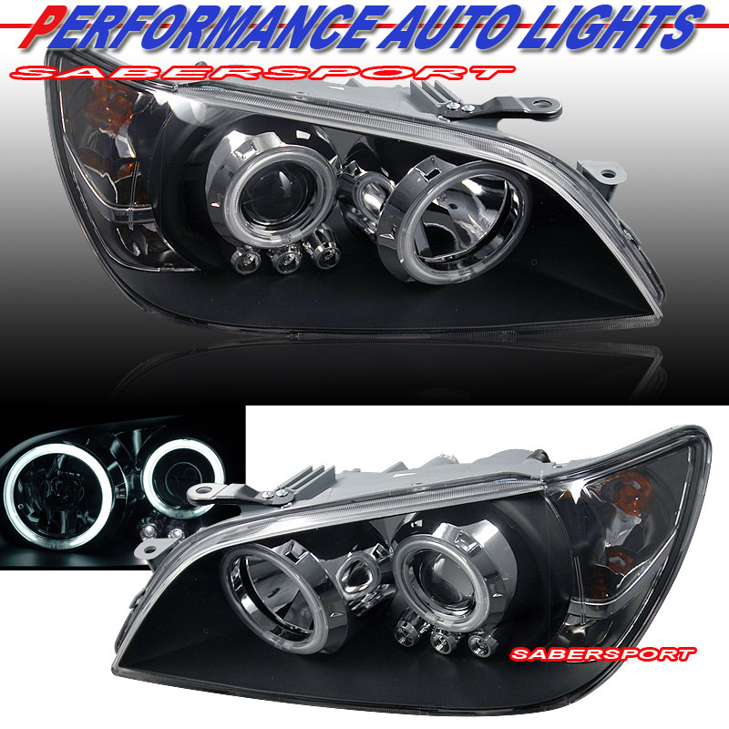 01-05 LEXUS IS IS300 PROJECTOR HEADLIGHTS CCFL HALO BK