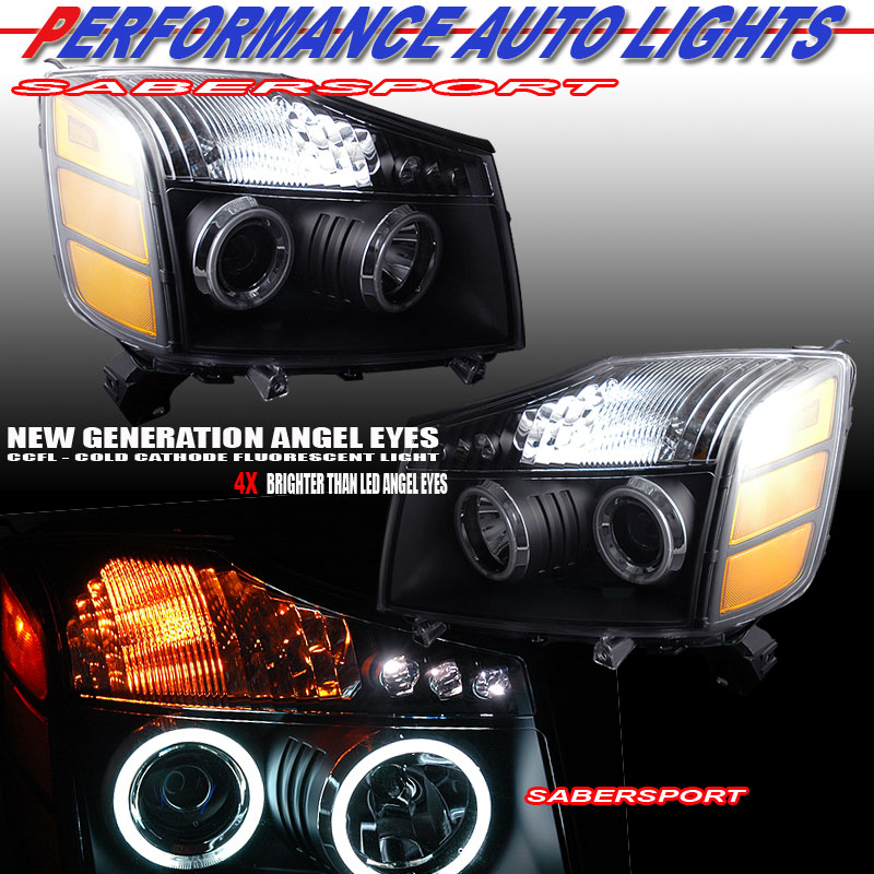 NISSAN ARMADA/TITAN 04-07 PROJECTOR H.L HALO BLACK CLEAR AMBER(CCFL)