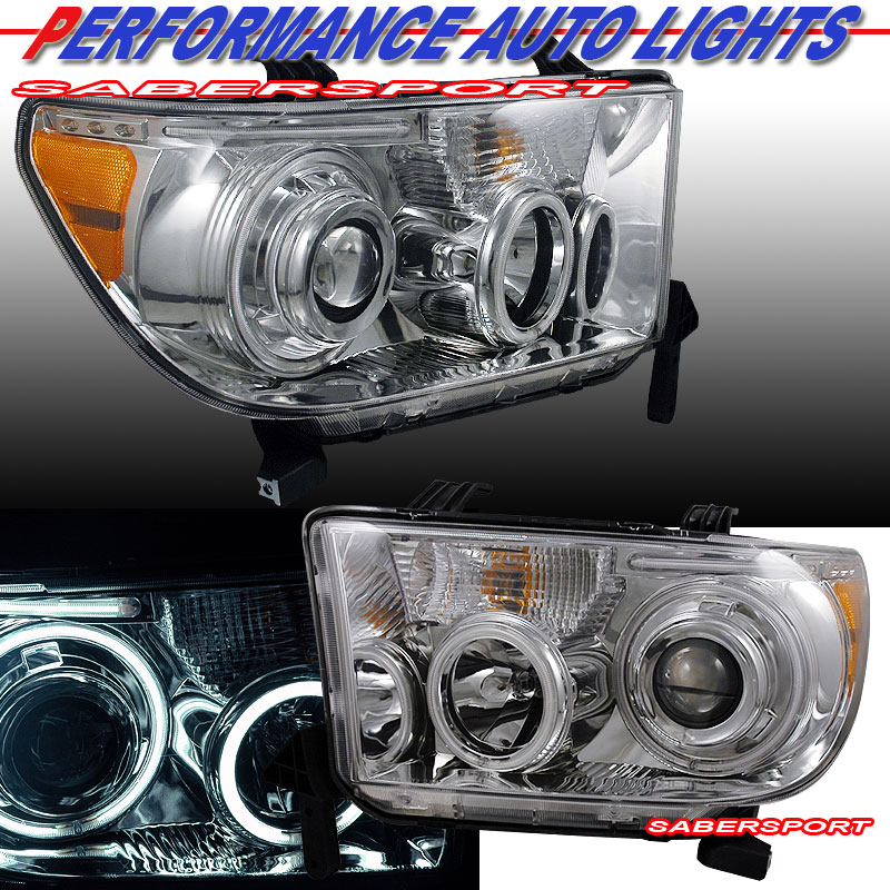 TOYOTA TUNDRA / SEQUOIA 07-08 PROJECTOR H.L HALO CHROME CLEAR AMBER(CCFL)